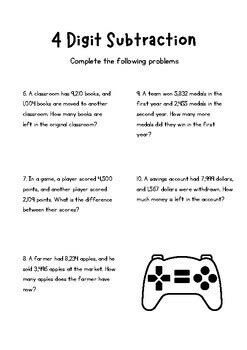 addition worksheet 4 digit|4 digit subtraction word problems.